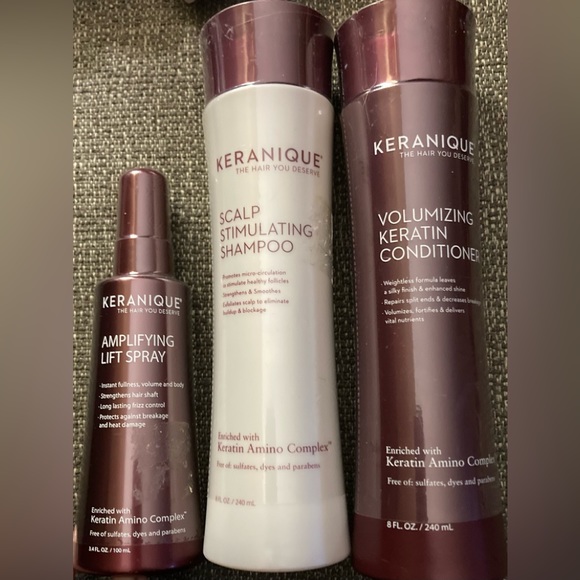 KERANIQUE Scalp Stimulating Shampoo, Volumizing Conditioner & Lift Spray NEW!